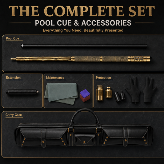 LANZEY Divine Arms Series Carbon Fiber Pool Cue Set | T700 Shaft, Aluminum Alloy Butt, Adjustable Weight & 10-Piece Accessory Kit