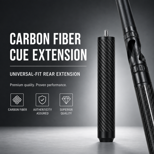 186mm carbon fiber pool cue rear extension available in red, black and purple.