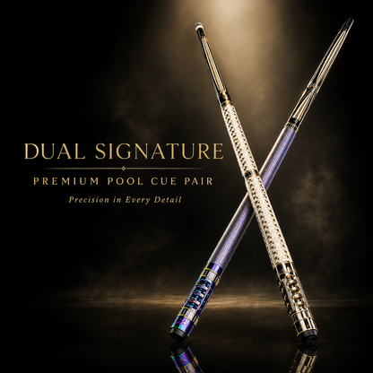 LANZEY Divine Arms Series Carbon Fiber Pool Cue Set | T700 Shaft, Aluminum Alloy Butt, Adjustable Weight & 10-Piece Accessory Kit